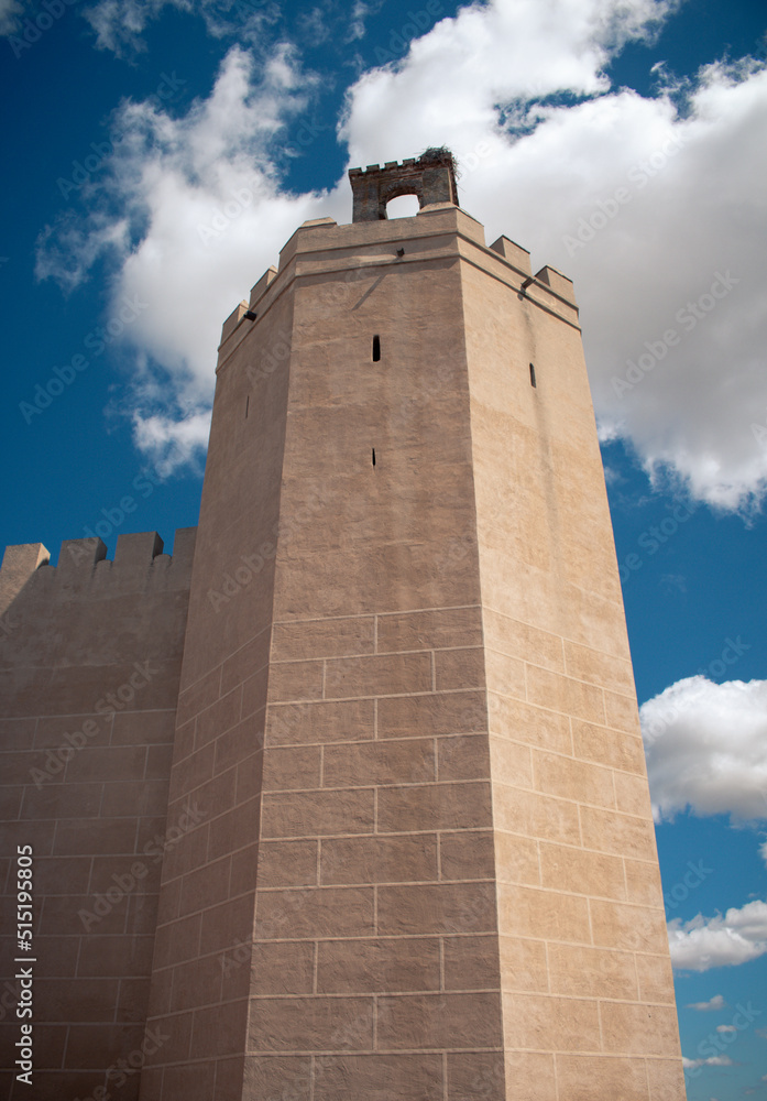 The Espantaperros Tower also known as Torre de la Atalaya.  12th-century Almohad monument. This is known as the Watchtower or Alpendiz Tower in Badajoz, Spain.
