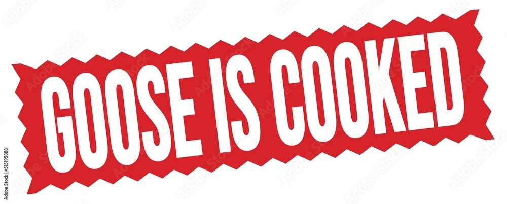 GOOSE IS COOKED text written on red stamp sign. GOOSE IS COOKED text written on red stamp sign.