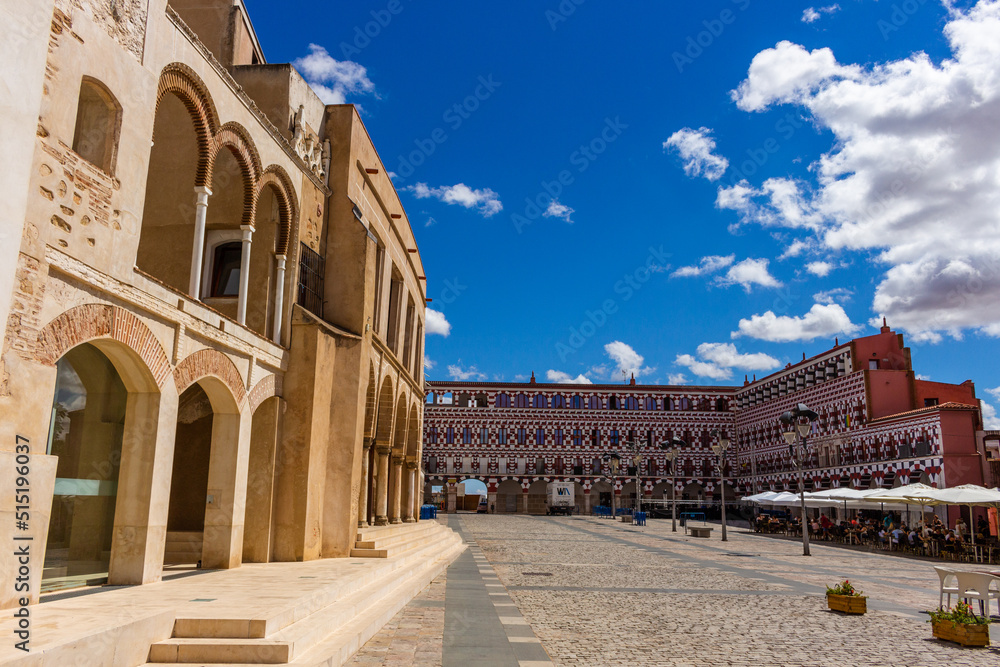 Badajoz, Spain, September 10, 2021: The High Square (Plaza Alta) in Badajoz, was for centuries the center of the city since it exceeded the limits of the Muslim citadel.