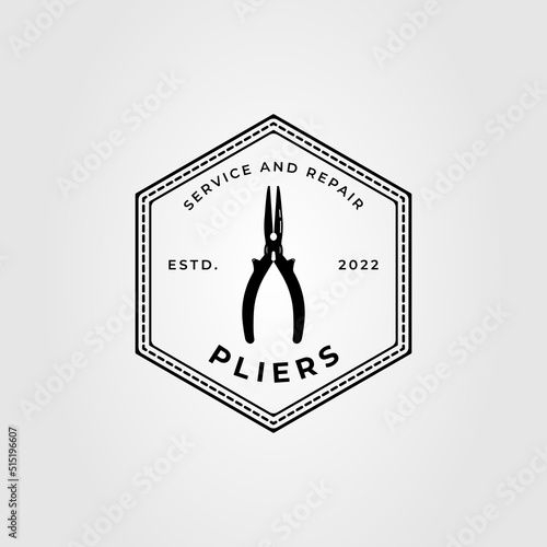silhouette pliers or pincer or tong logo vector illustration design