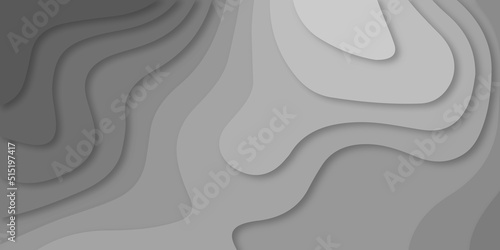 Abstract Paper cut banner concept. Paper carve black background for card poster brochure flyer design in golden lines black colors. Vector illustration. Cover layout template. Material design concept.