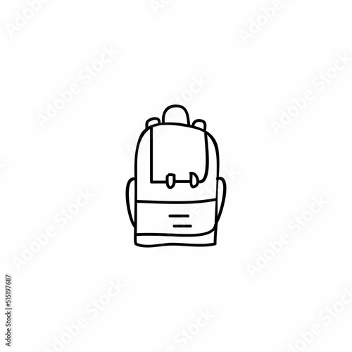 Hand drawn Backpack icon, simple doodle icon