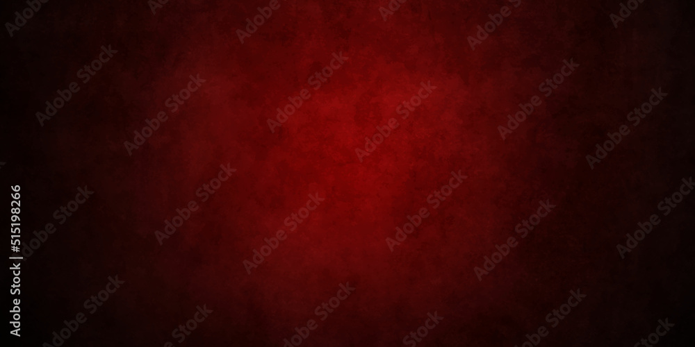 Old red Christmas wall backdrop grunge background texture, elegant classy dark red color with border grunge and distressed old paper parchment texture.	
