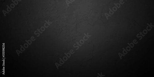 Dark black grunge textured concrete background. Panorama dark grey black slate background or texture. Vector black concrete texture. Stone wall background.	
