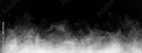  white  smoke texture frame over black background. Fog in the darkness. Abstract Smoke In Dark Background. abstract background with smoke or fog and copy space for your text.