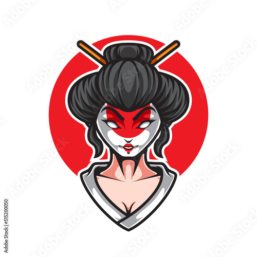 GEISHA E SPORT MASCOT LOGO