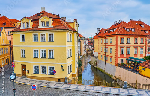 The housing of Mala Strana and Devil's Canal, Prague, Czech Republic photo