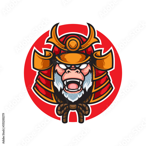 SAMURAI MONKEY SPORT MASCOT LOGO