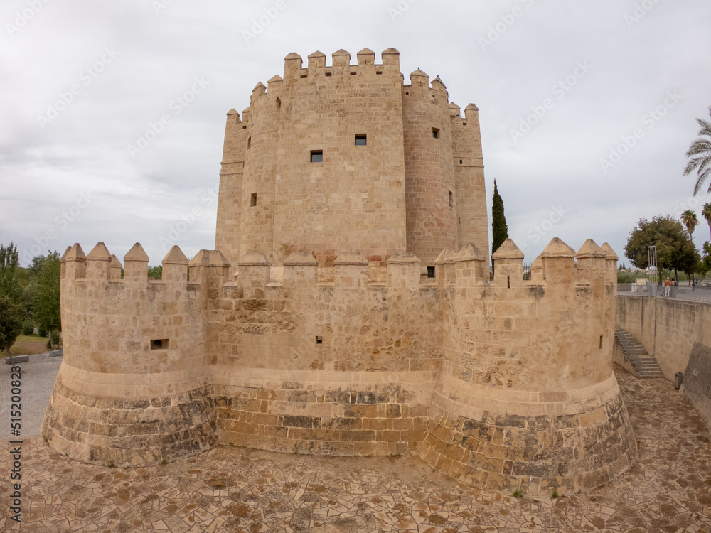 Cordoba, Spain, September 13, 2021: The defensive tower from the Muslim era: the Calahorra Tower, Guadalquivir River, and the Roman Bridge.