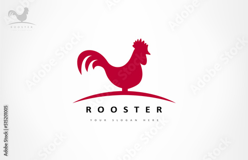 Fotobehang Chicken logo vector. Rooster head. Chef design.
