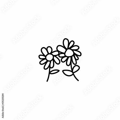 Hand drawn Flower icon  simple doodle icon