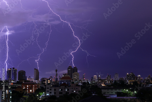 Lightning and lightning in the big city