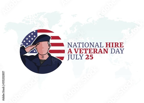 vector graphic of national hire a veteran day good for national hire a veteran day celebration. flat design. flyer design.flat illustration.