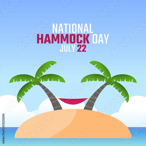 vector graphic of national hammock day good for national hammock day celebration. flat design. flyer design.flat illustration.