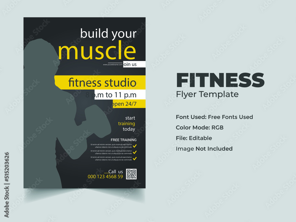 Fototapeta premium Fitness Gym Flyer template design
