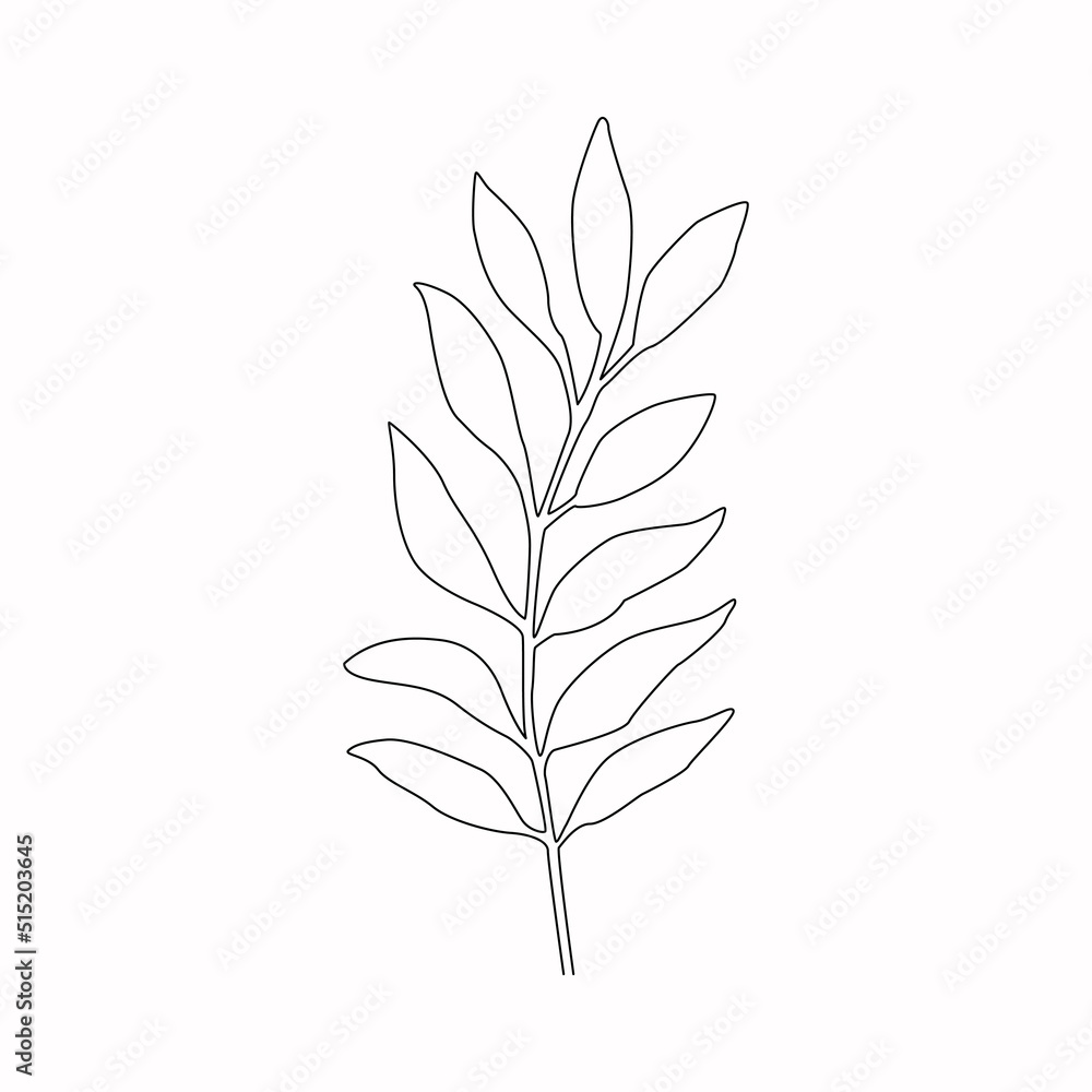 Leaves One Line Drawing. Continuous Line Simple Illustration. Abstract Contemporary. Leaves One Line Drawing. Continuous Line Simple Illustration. Abstract Contemporary.