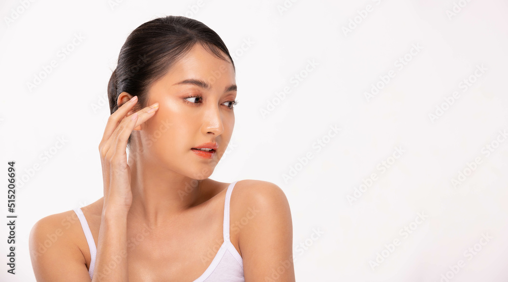 Beauty asian women portrait face with natural skin and skin care healthy hair and skin close up face beauty portrait.Beauty Concept. Beauty asian women portrait face with natural skin and skin care healthy hair and skin close up face beauty portrait.Beauty Concept.