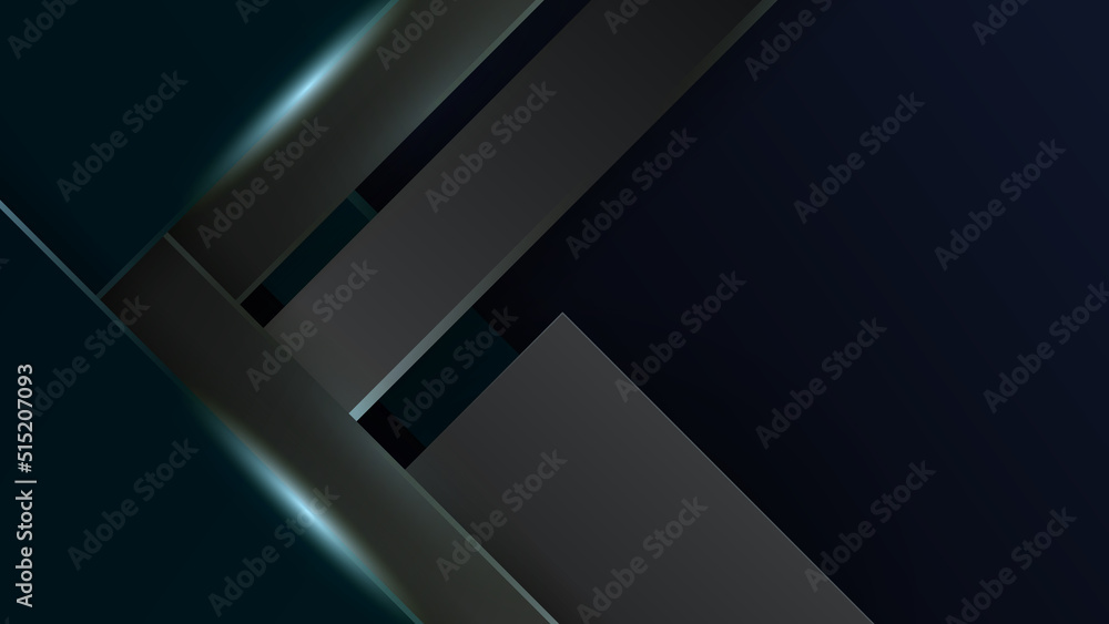 Obraz premium Abstract dark black and green background illustration with geometric graphic elements