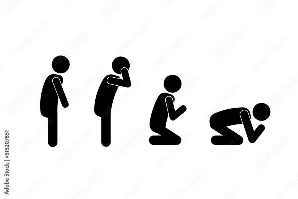 Fototapeta premium A sad man stands and lies down. Stages of sadness