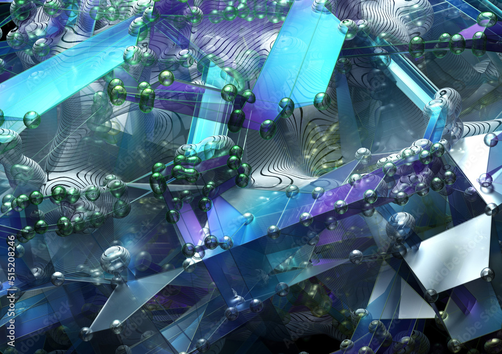 3d render of abstract art 3d background with part of surreal alien ...