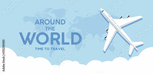 Its Time to Travel.Trip to World. Travel to World. Travel banner. Journey. Travelling illustration. Illustration stock.