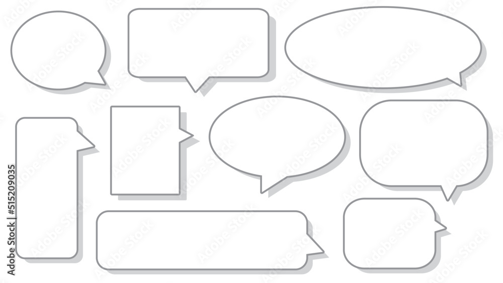 set of a blank white speech bubble, conversation box, chat box, speaking and thinking box illustration on white background perfect for your design set of a blank white speech bubble, conversation box, chat box, speaking and thinking box illustration on white background perfect for your design