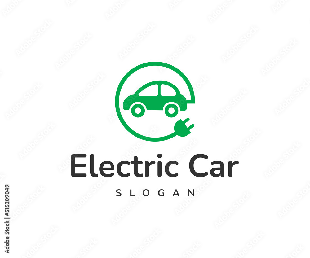 Electric Car Logo, Ecological Green Car Logo. Stock Vector | Adobe Stock Electric Car Logo, Ecological Green Car Logo. Stock Vector | Adobe Stock