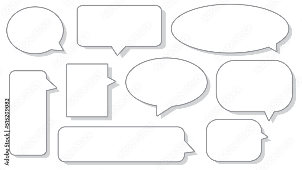 set of a blank white speech bubble, conversation box, chat box, speaking and thinking box illustration on white background perfect for your design set of a blank white speech bubble, conversation box, chat box, speaking and thinking box illustration on white background perfect for your design