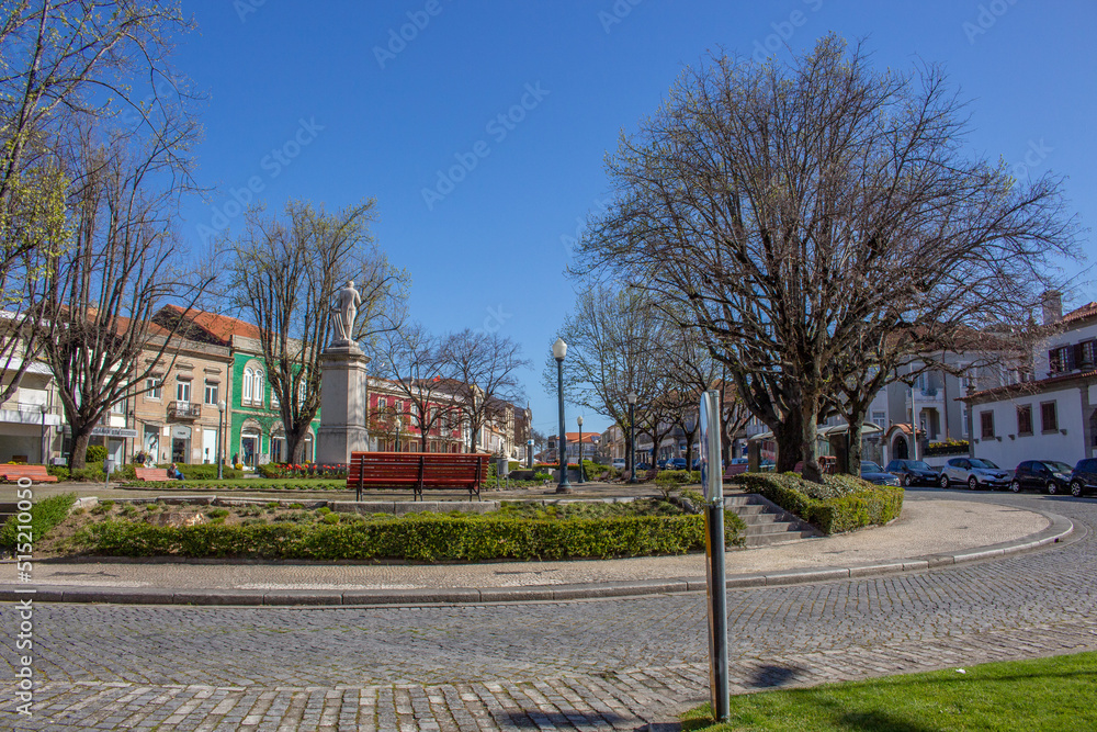 Santo Tirso, Portugal April 3, 2022 The Sao Bento Square at the