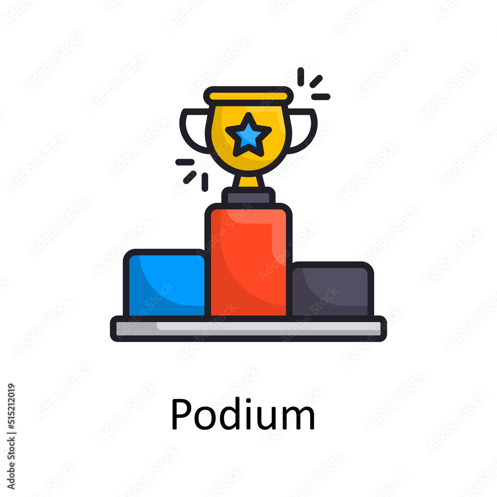 Podium vector Filled outline Icon Design illustration. Project Managements Symbol on White background EPS 10 File