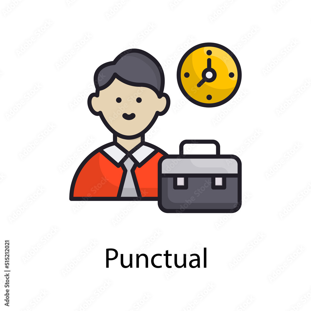 Punctual vector Filled outline Icon Design illustration. Project Managements Symbol on White background EPS 10 File Punctual vector Filled outline Icon Design illustration. Project Managements Symbol on White background EPS 10 File