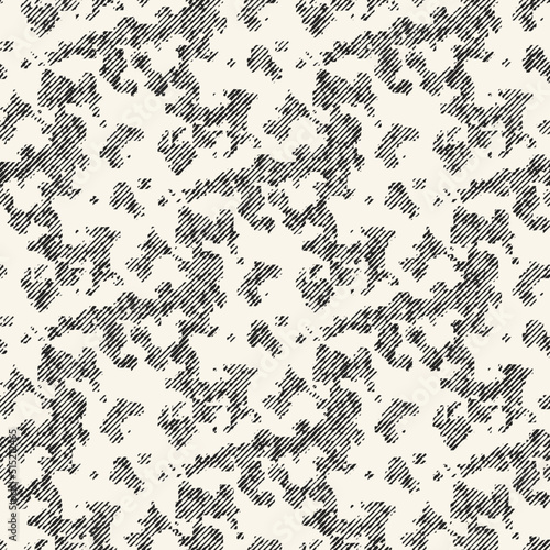 Monochrome Moiré Effect Textured Camouflage Pattern