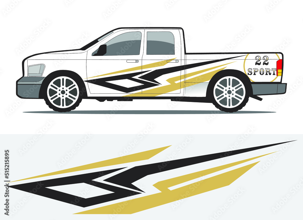 Truck wrap design wrap sticker and decal design Vector Image