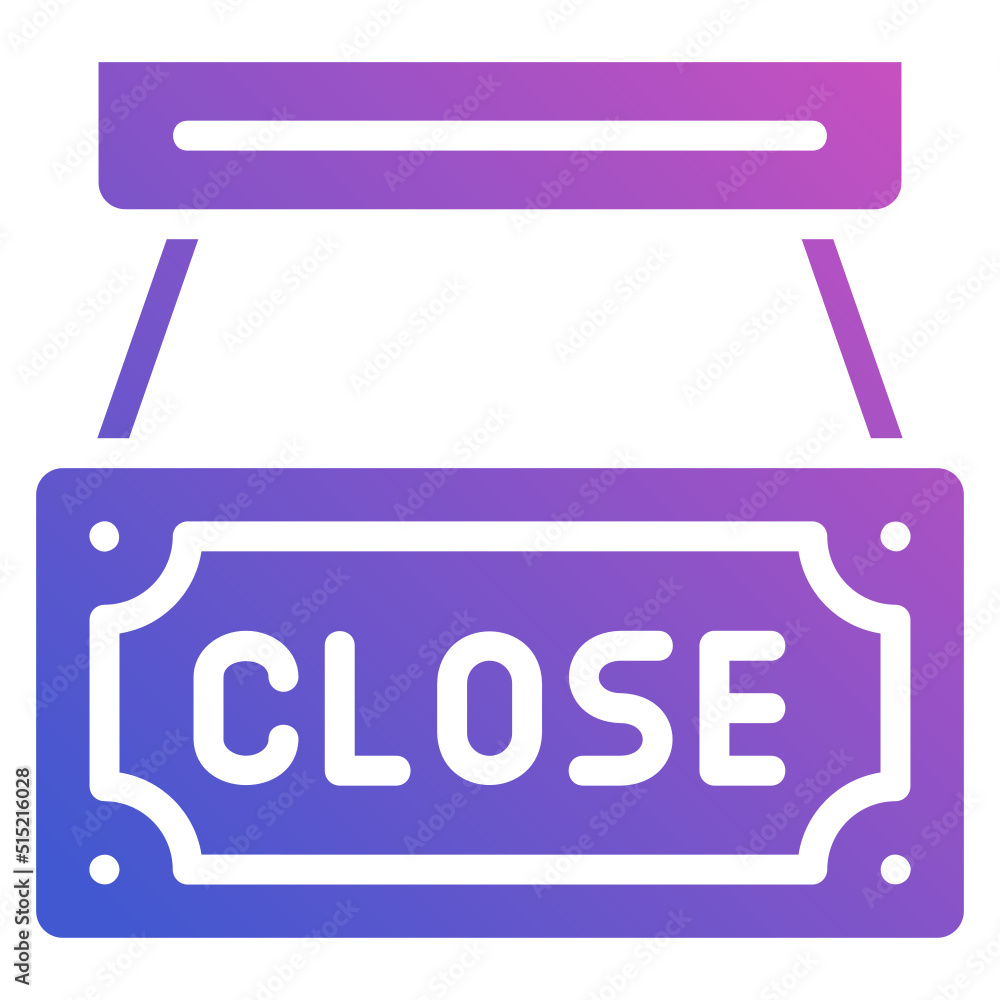 Closed Signboard flat gradient icon. Can be used for digital product, presentation, print design and more. Closed Signboard flat gradient icon. Can be used for digital product, presentation, print design and more.