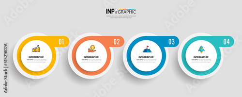 Circle infographic elements with 4 steps	
