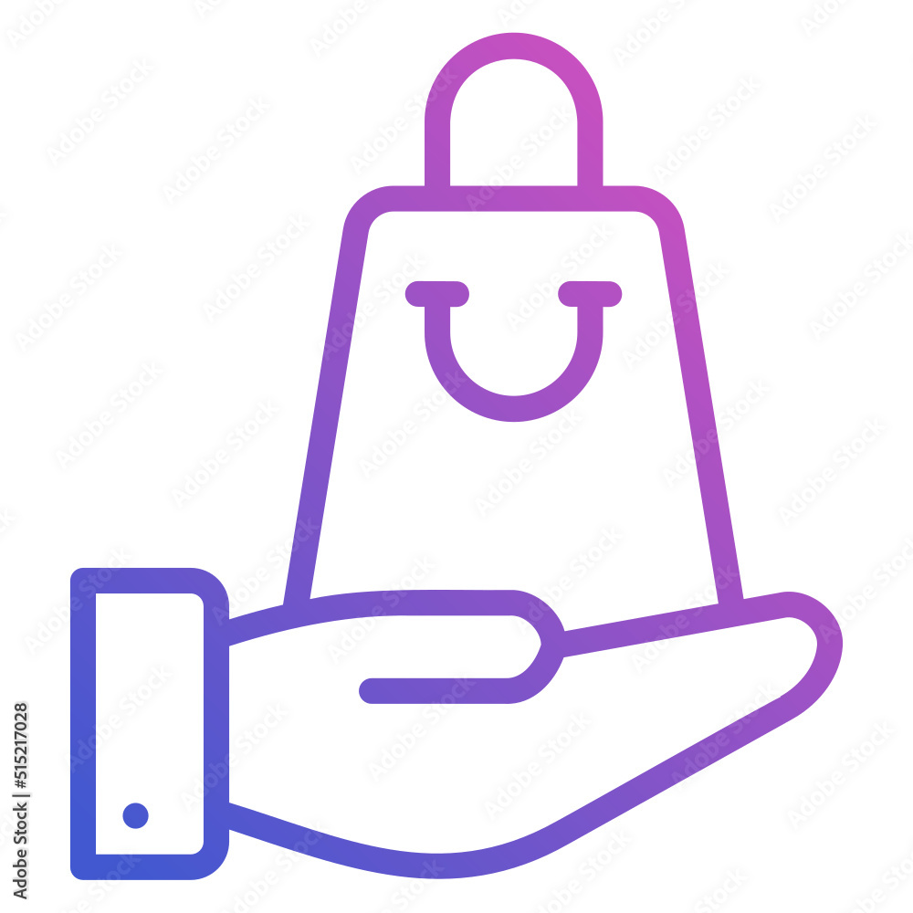 Shopping Bag line gradient icon. Can be used for digital product, presentation, print design and more. Shopping Bag line gradient icon. Can be used for digital product, presentation, print design and more.