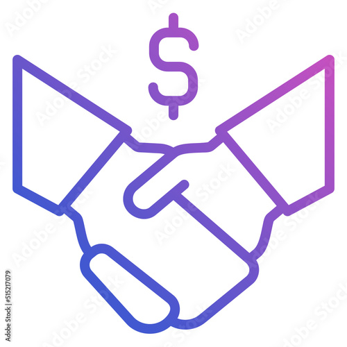 Deal Handshake line gradient icon. Can be used for digital product, presentation, print design and more.