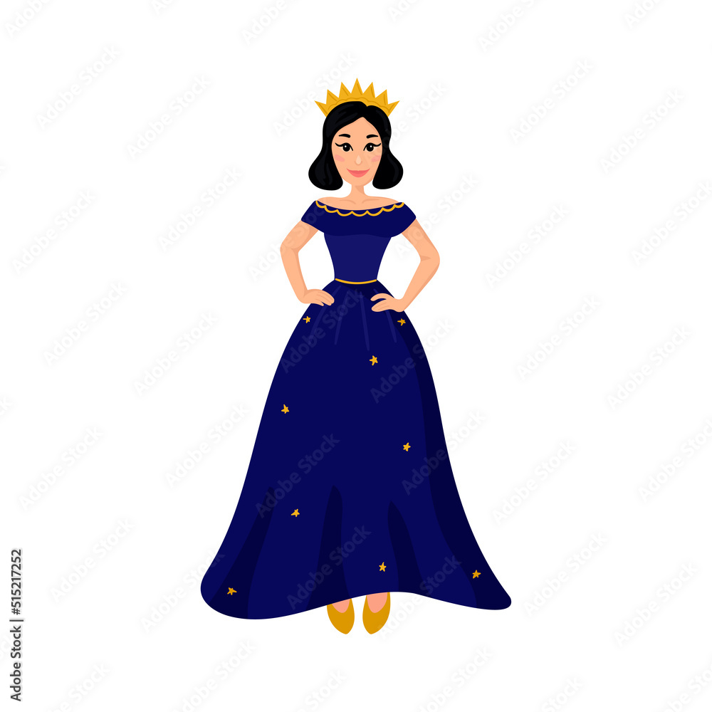 Fabulous young princesses from different countries. Cartoon character. Fabulous young princesses from different countries. Cartoon character.