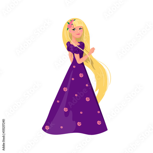 Fabulous young princesses from different countries. Cartoon character.