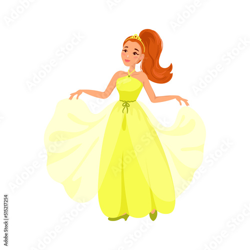 Fabulous young princesses from different countries. Cartoon character.