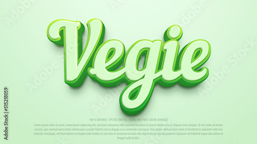 Vegetable 3d editable text effect
