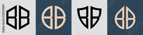 Creative simple Initial Letters BB Logo Designs Bundle.
