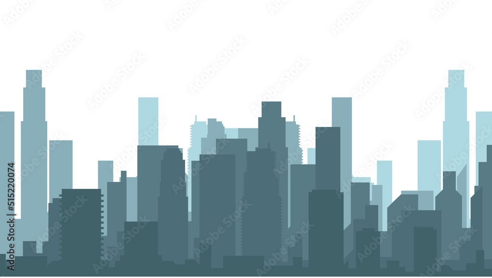 Modern city silhouette, city skyline silhouette.