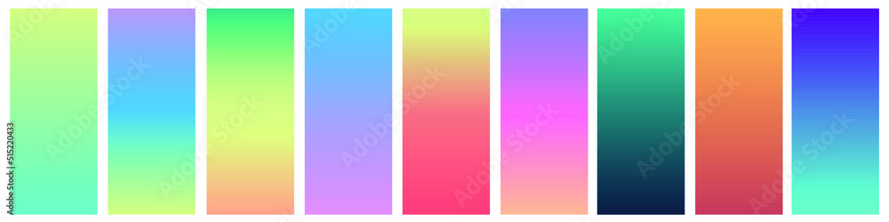 Abstract tender pastel coral and teal blue vibrant gradient colors backgrounds for fashion flyer, brochure design. Set of soft, delicate wallpaper for mobile apps, vector banner, posterer