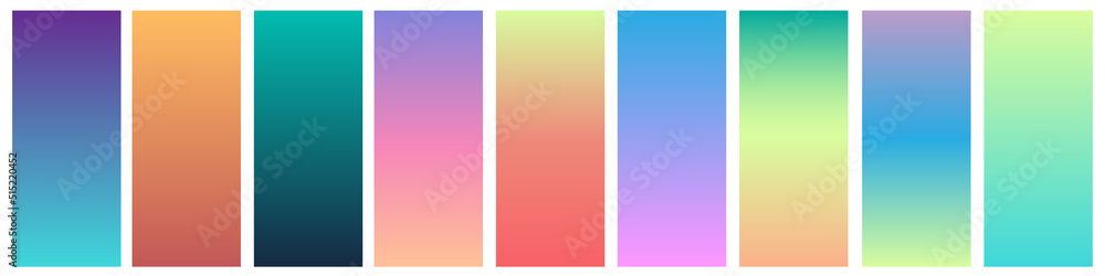 Gradient Set. Different colors. Modern Smartphone screen, mobile app Template. Design for Wallpaper, background, banner, flyer. colorful background. jpeg image jpg illustration
Gradient Set. Different colors. Modern Smartphone screen, mobile app Template. Design for Wallpaper, background, banner, flyer. colorful background. jpeg image jpg illustration
