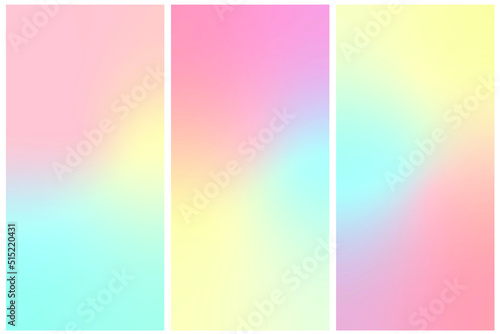 Abstract tender pastel coral and teal blue vibrant gradient colors backgrounds for fashion flyer, brochure design. Set of soft, delicate wallpaper for mobile apps, vector banner, posterer