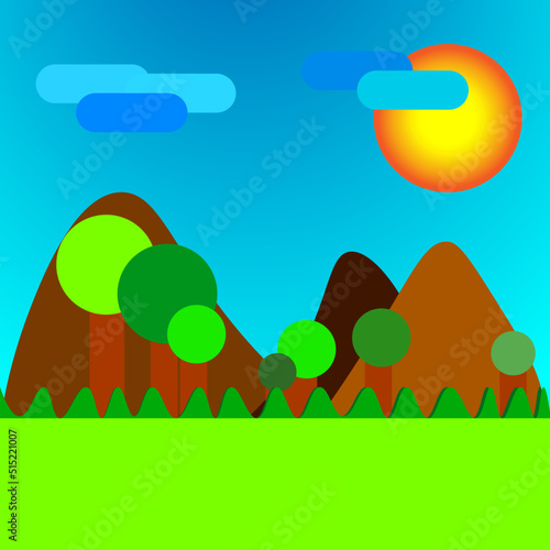 Paisagem Flat Design Landscape