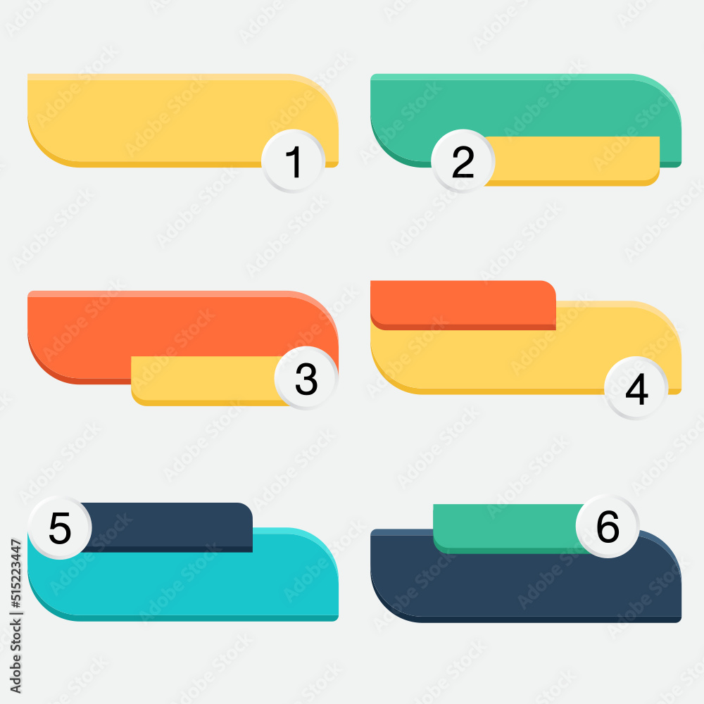 Set of  geometry labels with 4 colors, namely yellow, blue, orange and green.