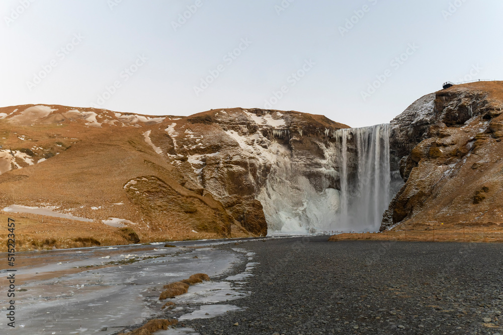 The beautiful Waterfall Skogafoss in Iceland, Europe