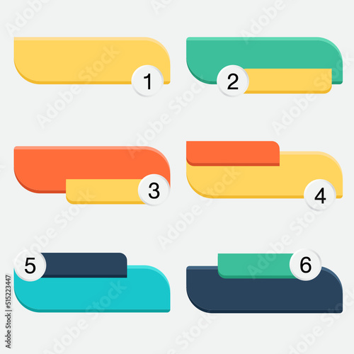 Set of geometry labels with 4 colors, namely yellow, blue, orange and green.
